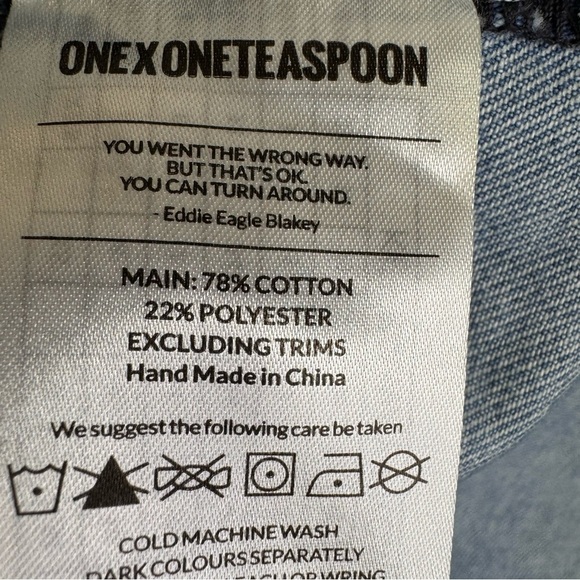 One Teaspoon Le Wolves Denim Shorts Blue Bone Frayed Hem Distressed Size 29 - Picture 13 of 15